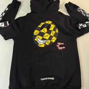 Chrome Hearts Smiley Hoodie Men's Size Medium Black/Yellow Sweater NEW